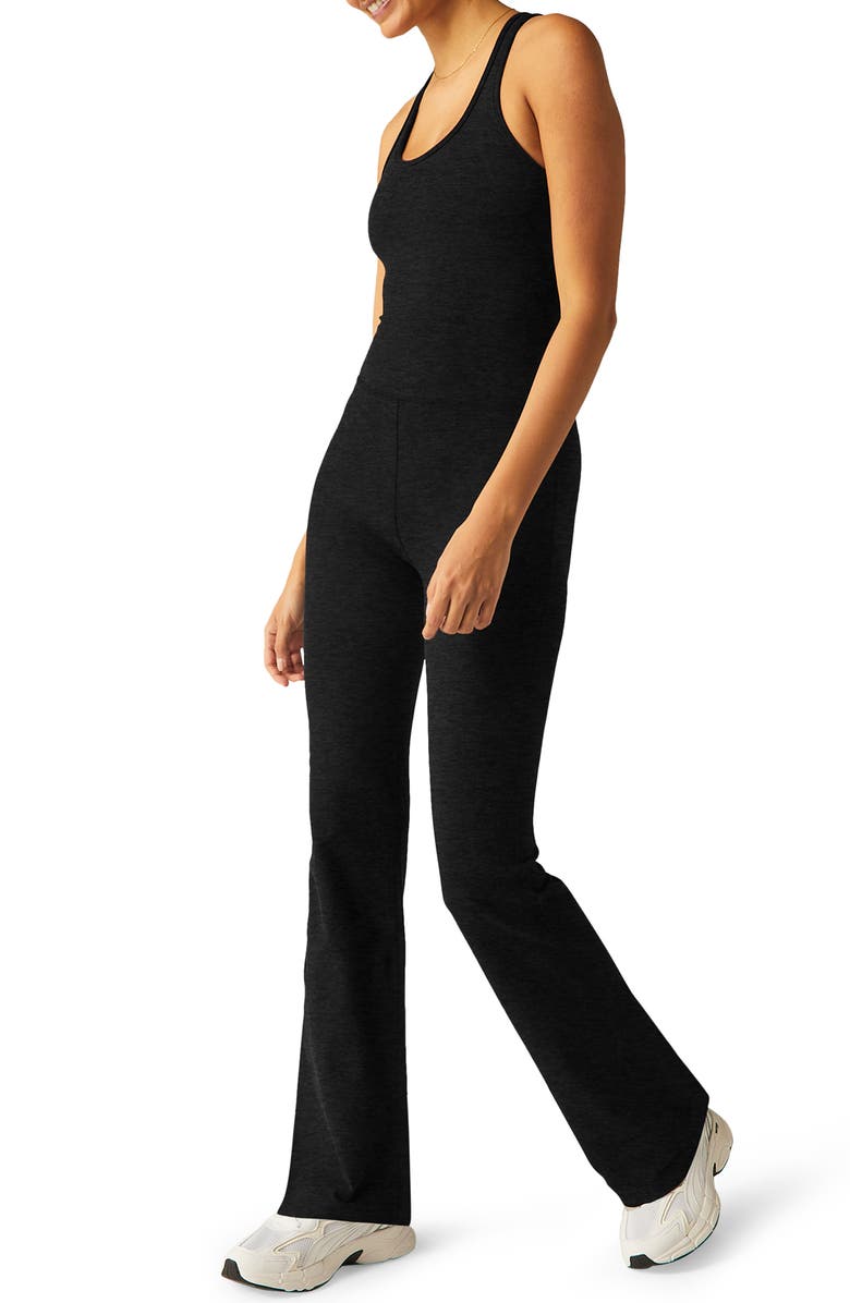 Beyond Yoga All Around Space Dye Flare Leg Jumpsuit, Alternate, color, Darkest Night