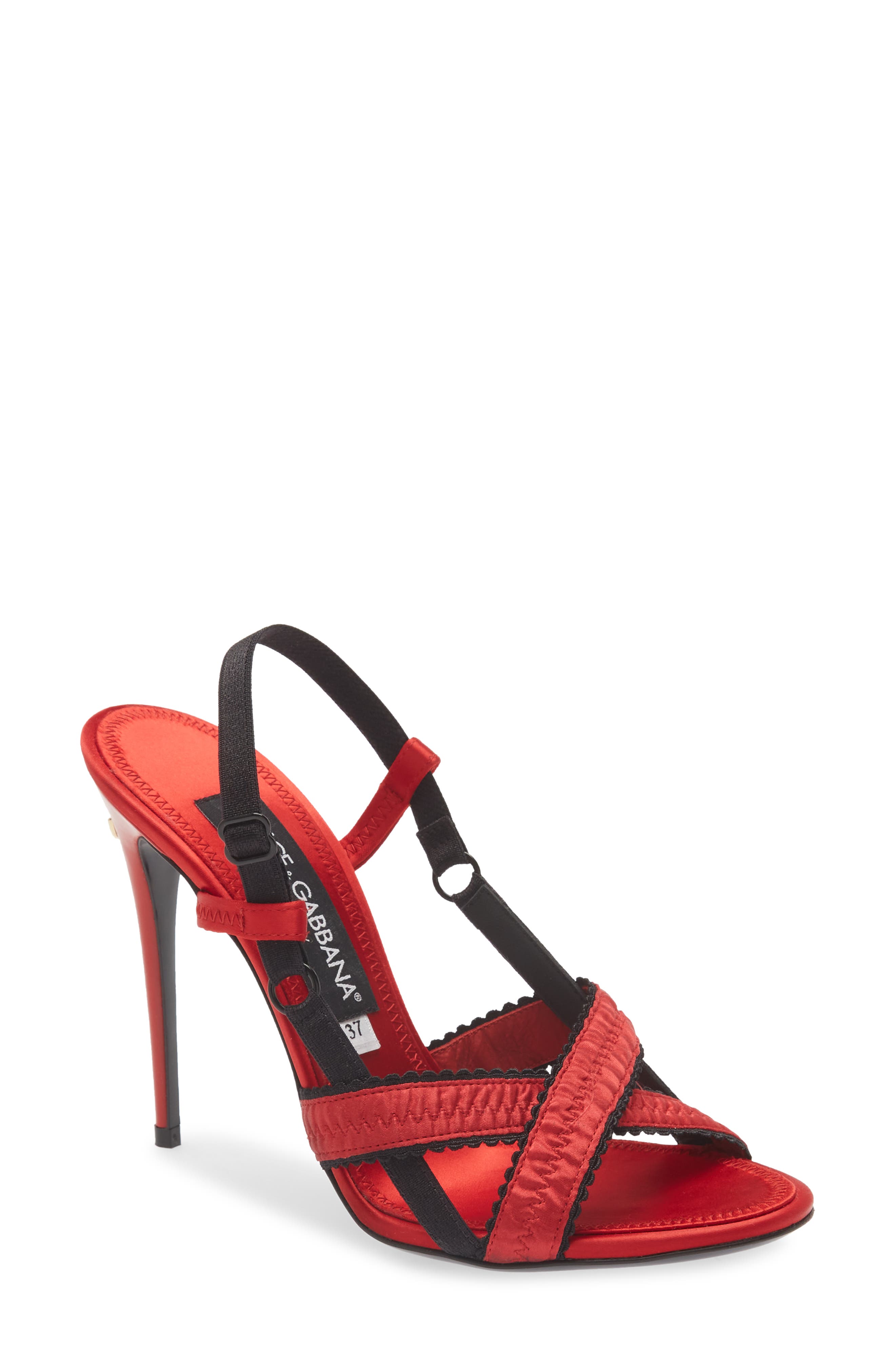 Dolce&Gabbana Satin Slingback Sandal, Main, color, 