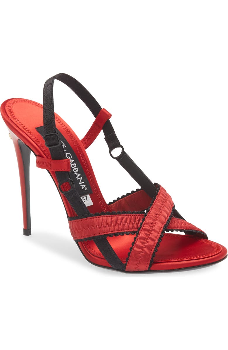 Dolce&Gabbana Satin Slingback Sandal, Main, color,