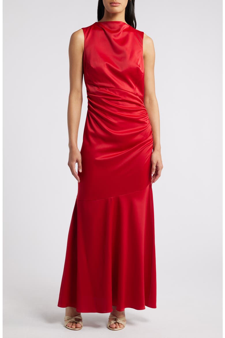 Sleeveless Mermaid Gown, Main, color, SAVVY RED