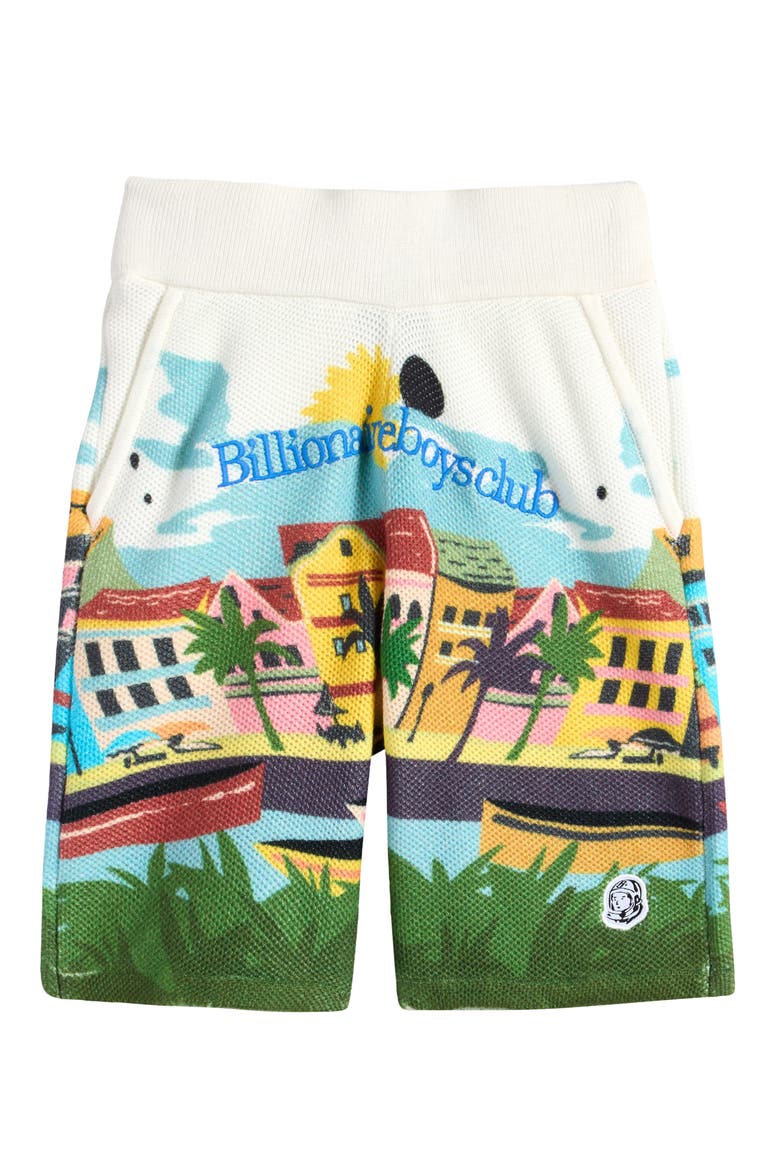 Kids' Palmas Cotton Mesh Shorts, Main, color, WHITE