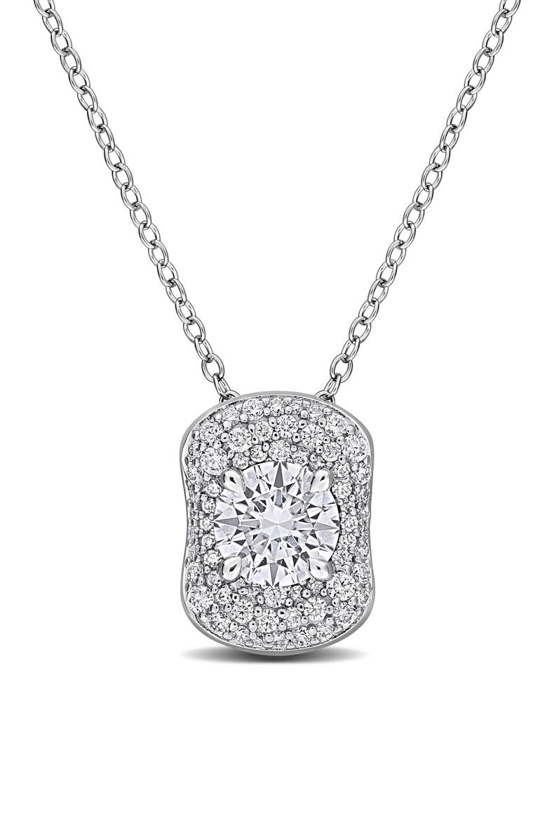 Sterling Silver 1 3/8 ct. tgw. Lab Created Moissanite Pendant Necklace, Main, color, SILVER