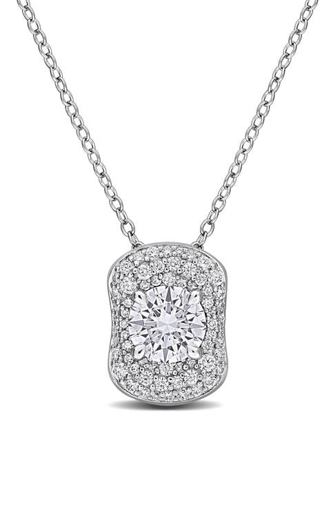 Sterling Silver 1 3/8 ct. tgw. Lab Created Moissanite Pendant Necklace