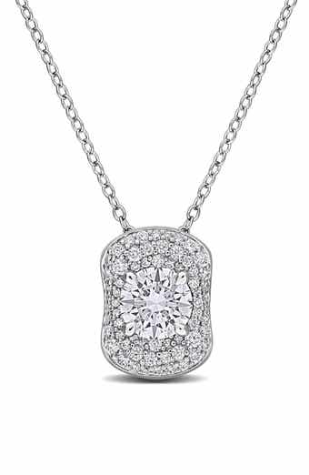 Sterling Silver 1 3/8 ct. tgw. Lab Created Moissanite Pendant Necklace