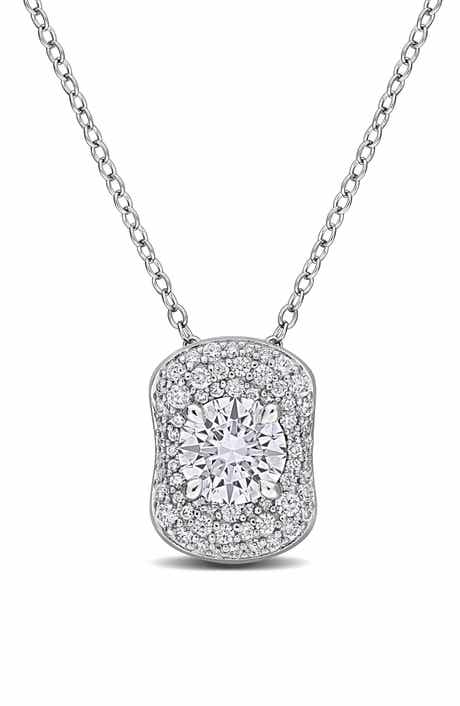Sterling Silver 1 3/8 ct. tgw. Lab Created Moissanite Pendant Necklace