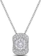DELMAR Sterling Silver 1 3/8 ct. tgw. Lab Created Moissanite Pendant Necklace