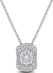 DELMAR Sterling Silver 1 3/8 ct. tgw. Lab Created Moissanite Pendant Necklace