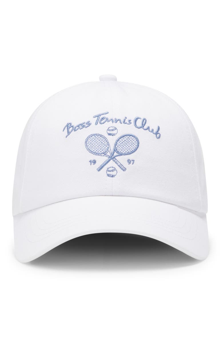 BOSS Tennis Club Adjustable 6-Panel Baseball Cap, Alternate, color, White