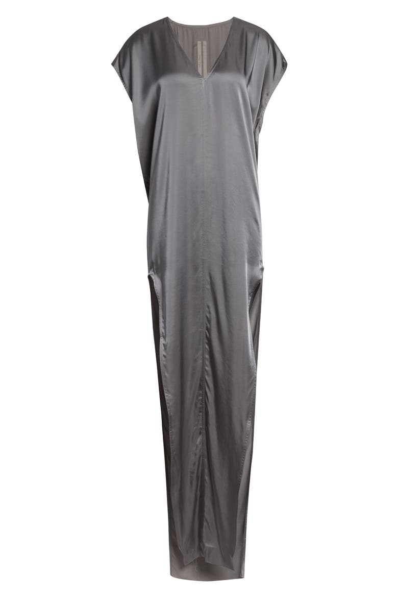 Arrowhead Satin Shift Gown, Alternate, color, STEEL