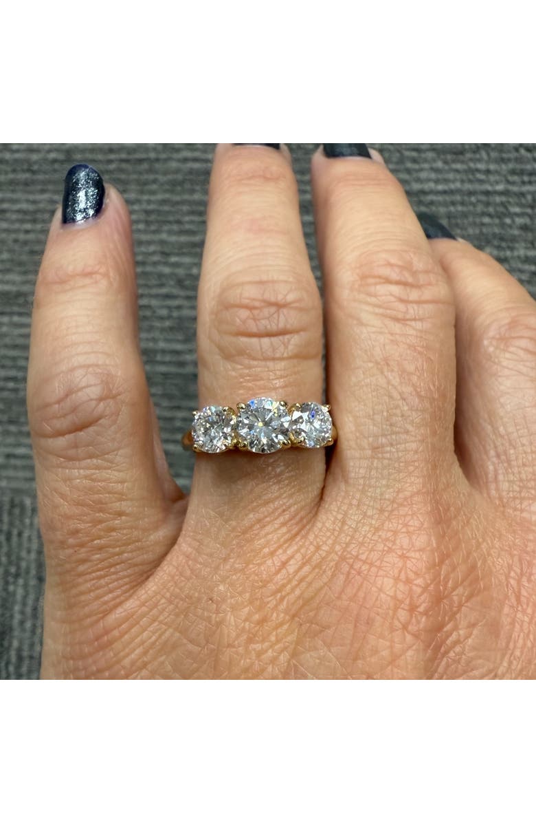 Bliss Diamond 2ct Three Stone Diamond Engagement 14K Gold Ring, Alternate, color, 14K Yellow Gold