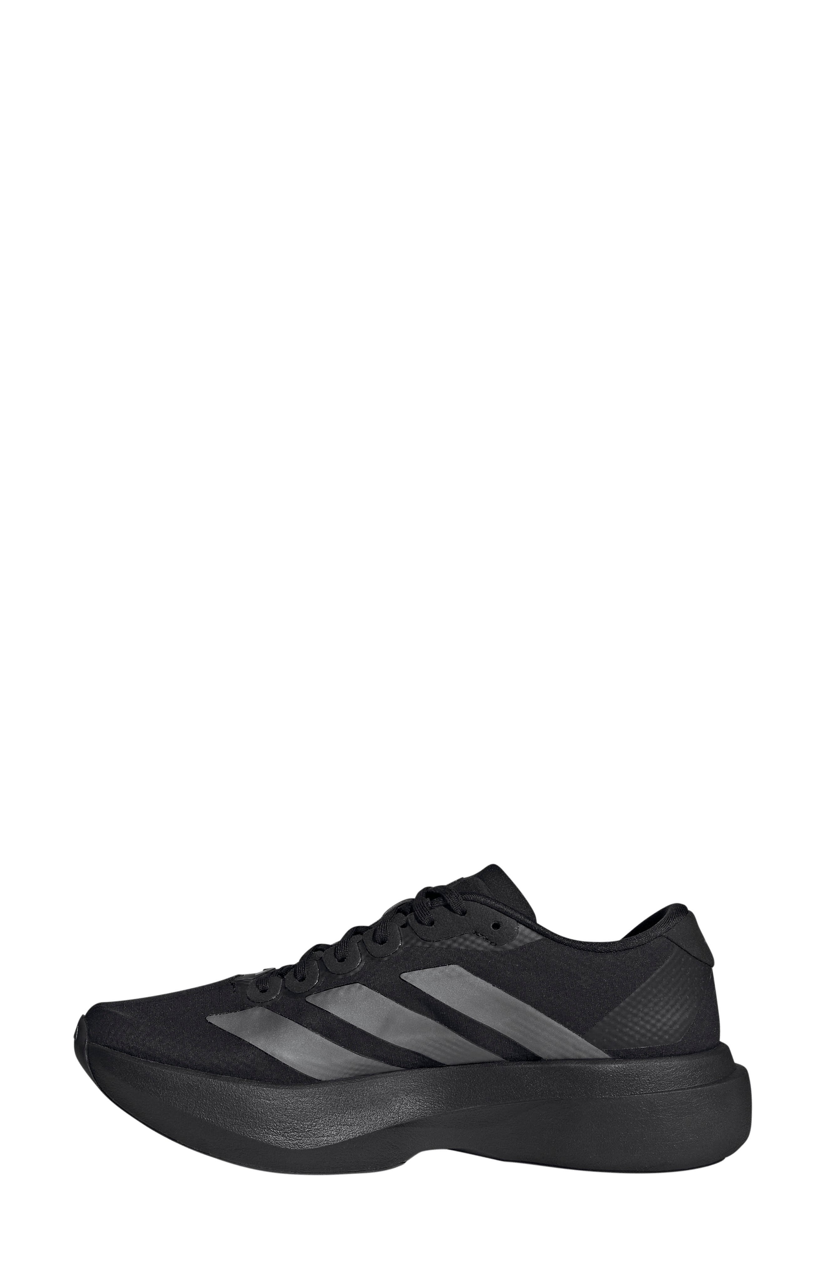Adizero Evo SL WOVEN Running Shoe, Alternate, color, CORE BLACK/ IRON/ BLACK