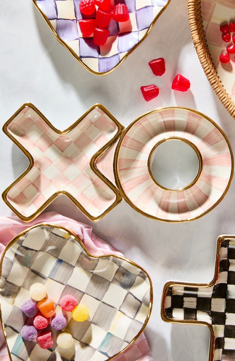 MACKENZIE CHILDS Rosy Check XO Dish, Alternate, color, Rosy