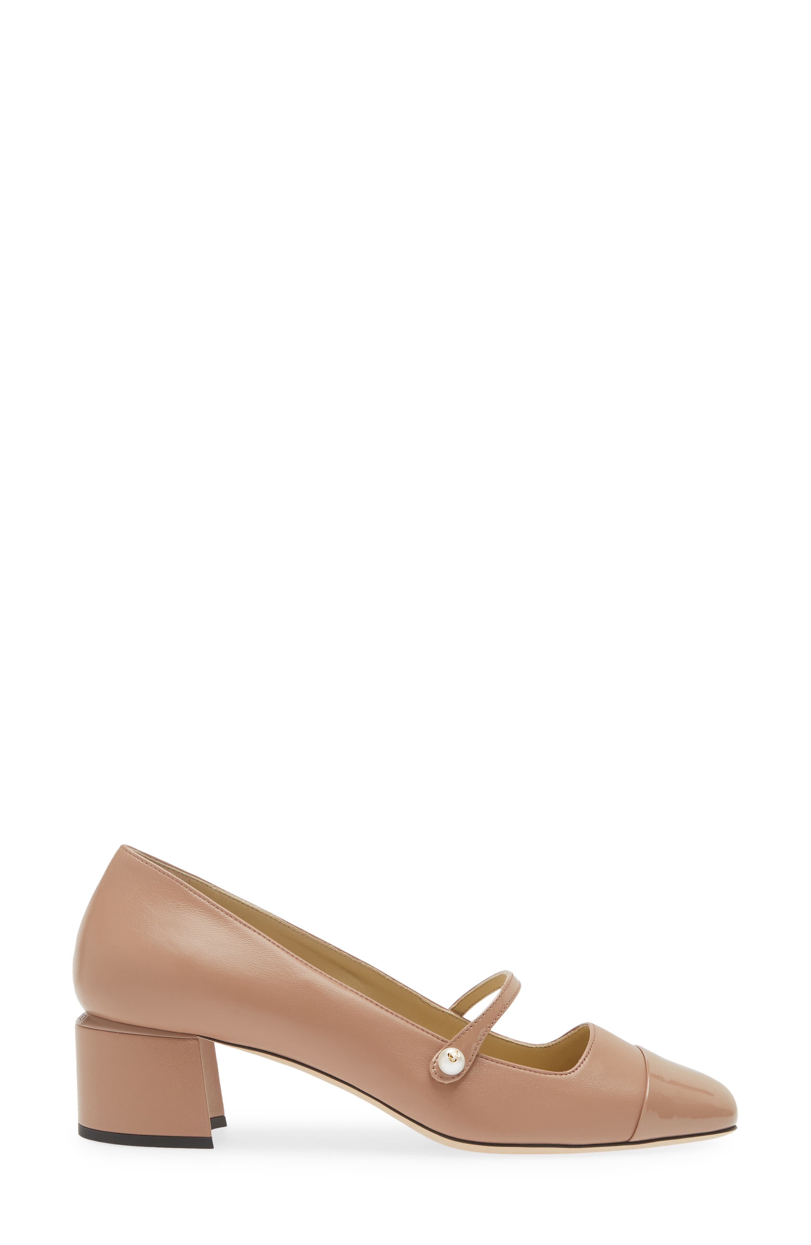 Jimmy Choo Elisa Cap Toe Mary Jane Pump, Alternate, color, Ballet Pink/ Ballet Pink