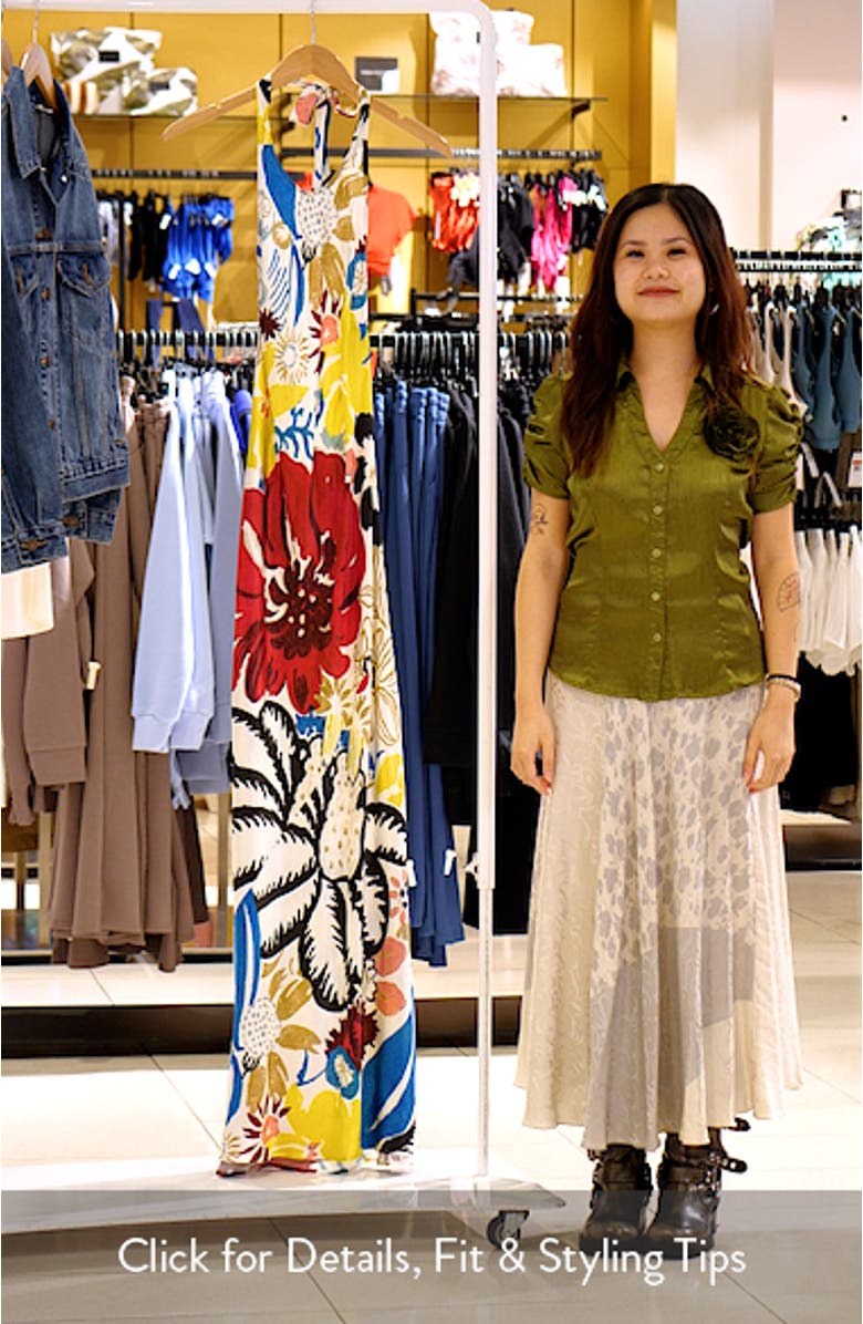 Satin Halter Maxi Dress, sales video thumbnail