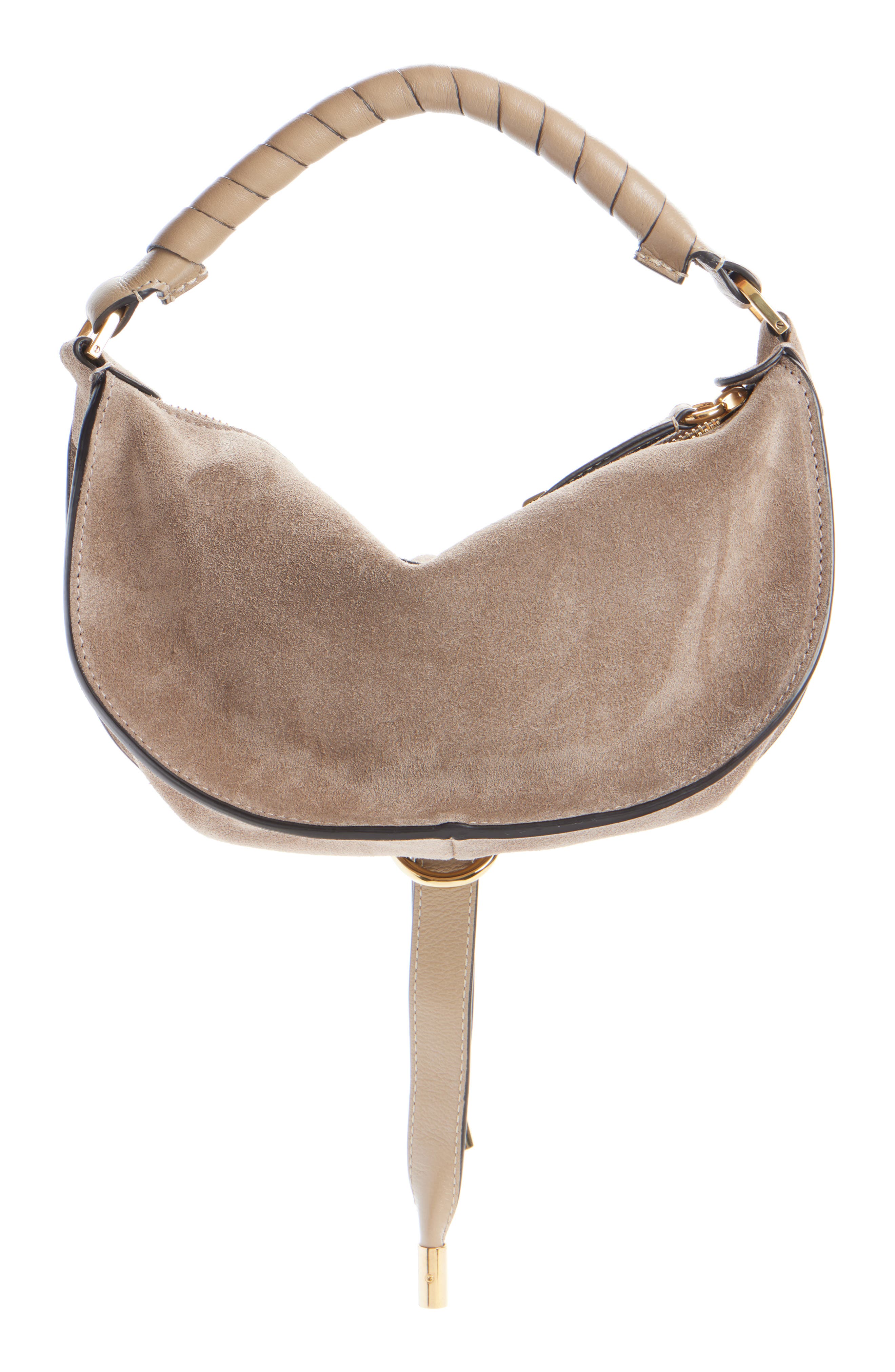 Chloé Mini Marcie Suede Camera Shoulder Bag, Alternate, color, Boyish Brown