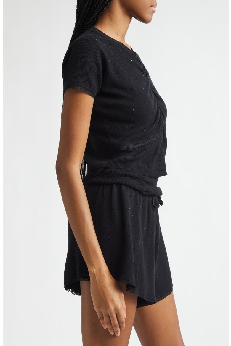 Girly Crystal Rib Cotton Sweater, Alternate, color, BLACK
