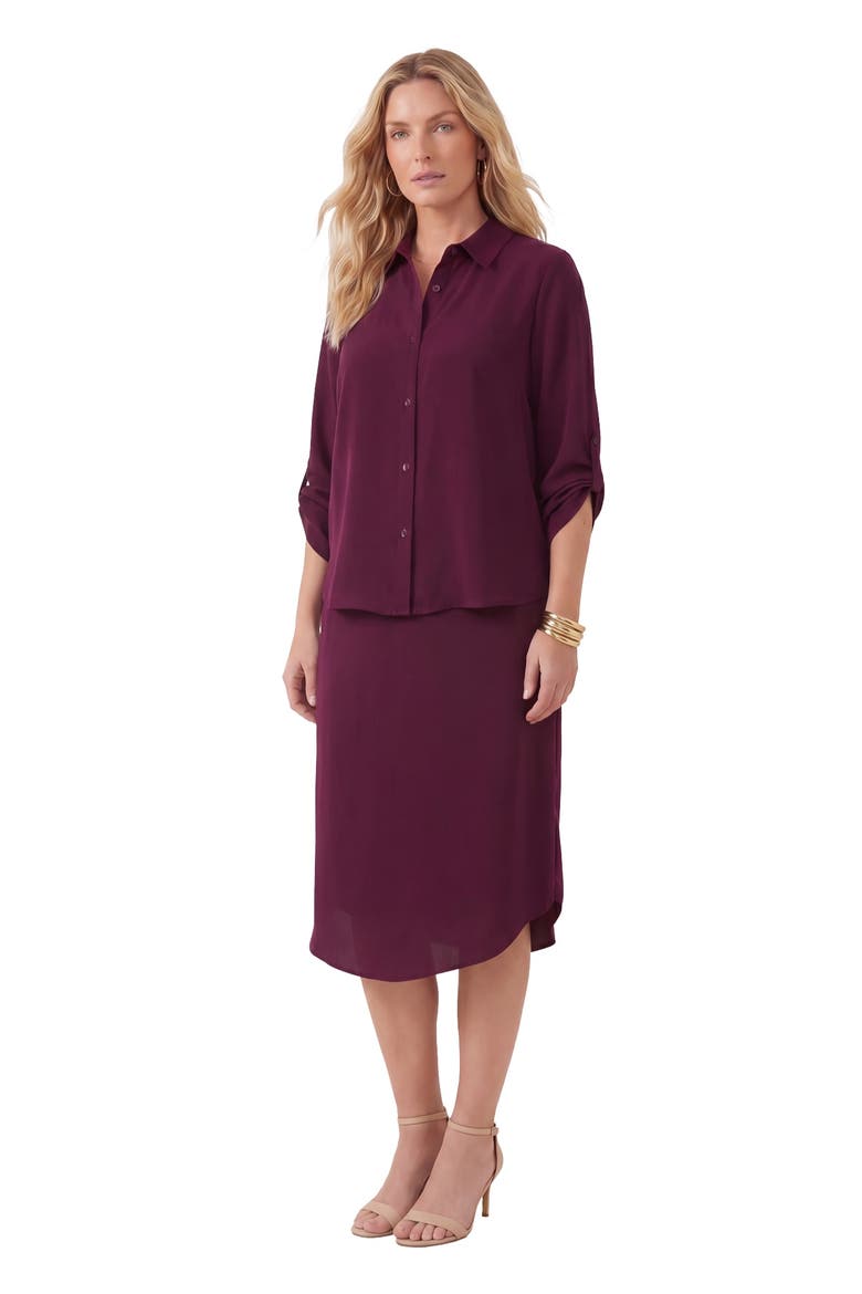Roll Tab Jacket Dress, Main, color, DARK BERRY