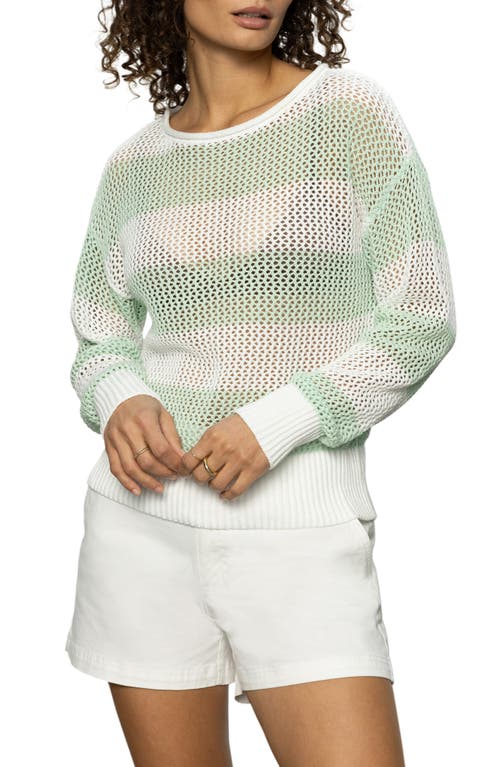 Sanctuary Open Knit Sweater In Green