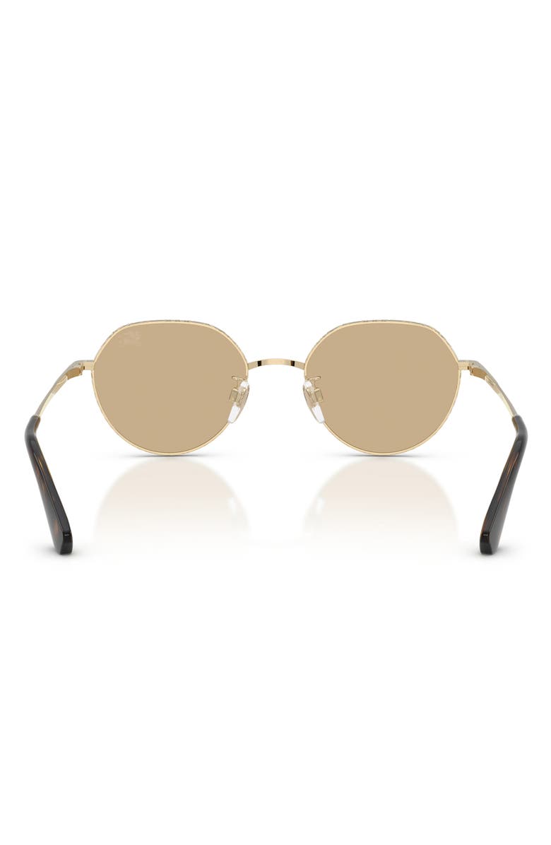 Burberry 51mm Round Sunglasses, Alternate, color, Light Gold / Dark Brown