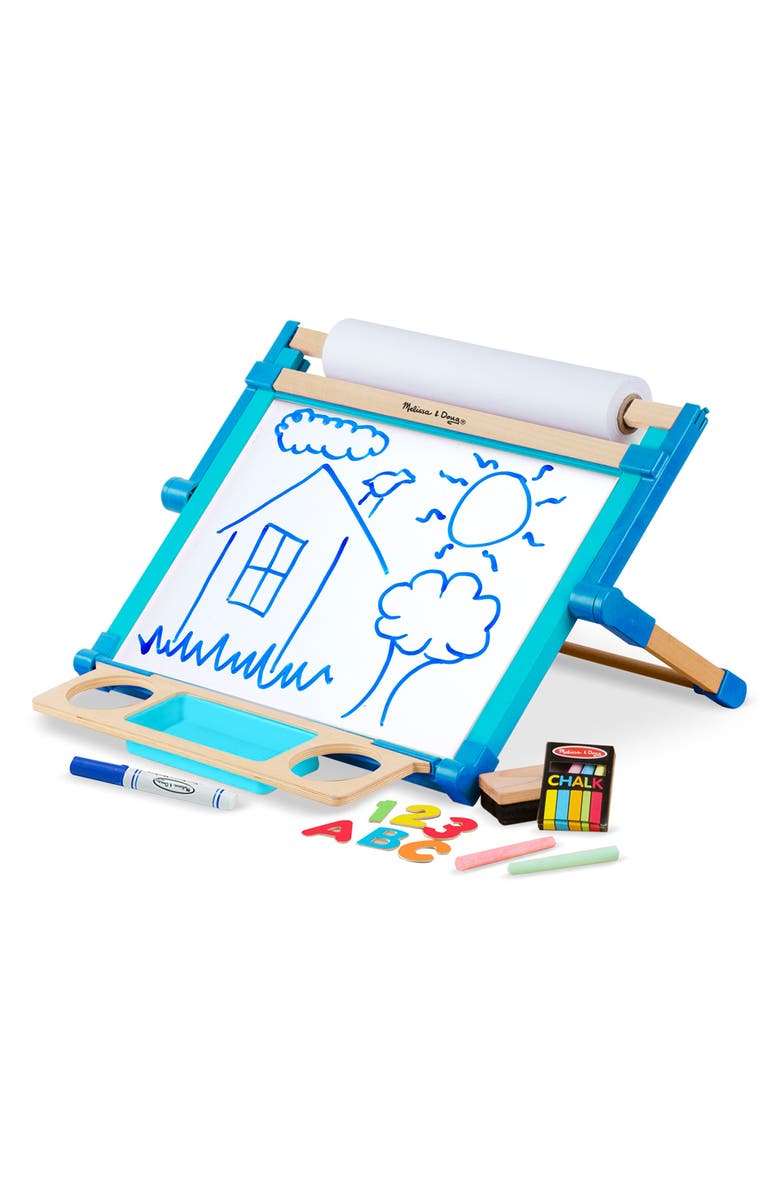 Melissa & Doug Tabletop Art Easel, Main, color, Blue