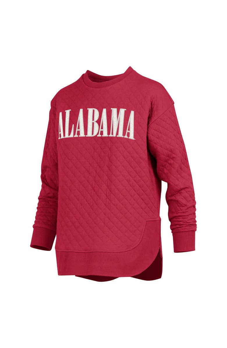 PRESSBOX Women's Pressbox Crimson Alabama Crimson Tide Quilted Long Sleeve Pullover Sweatshirt, Alternate, color, Crimson