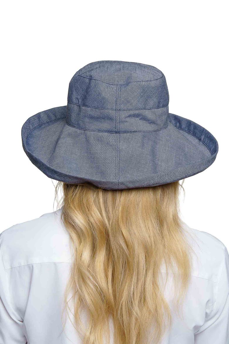 Women's Sydney Kettle Brim Hat, UPF 50+ Sun Protection, Alternate, color, Denim Blue Chambray