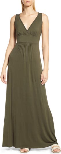 V-Neck Jersey Maxi Dress