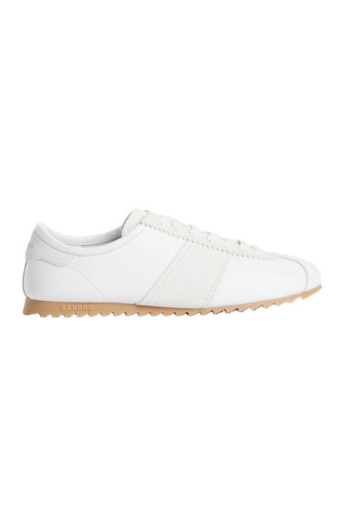 Leather running trainers