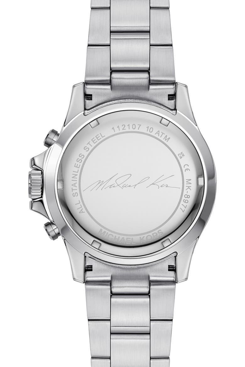 Everest Chronograph Bracelet Watch, 45mm, Alternate, color, STAINLESS STEEL/ RED/ BLACK