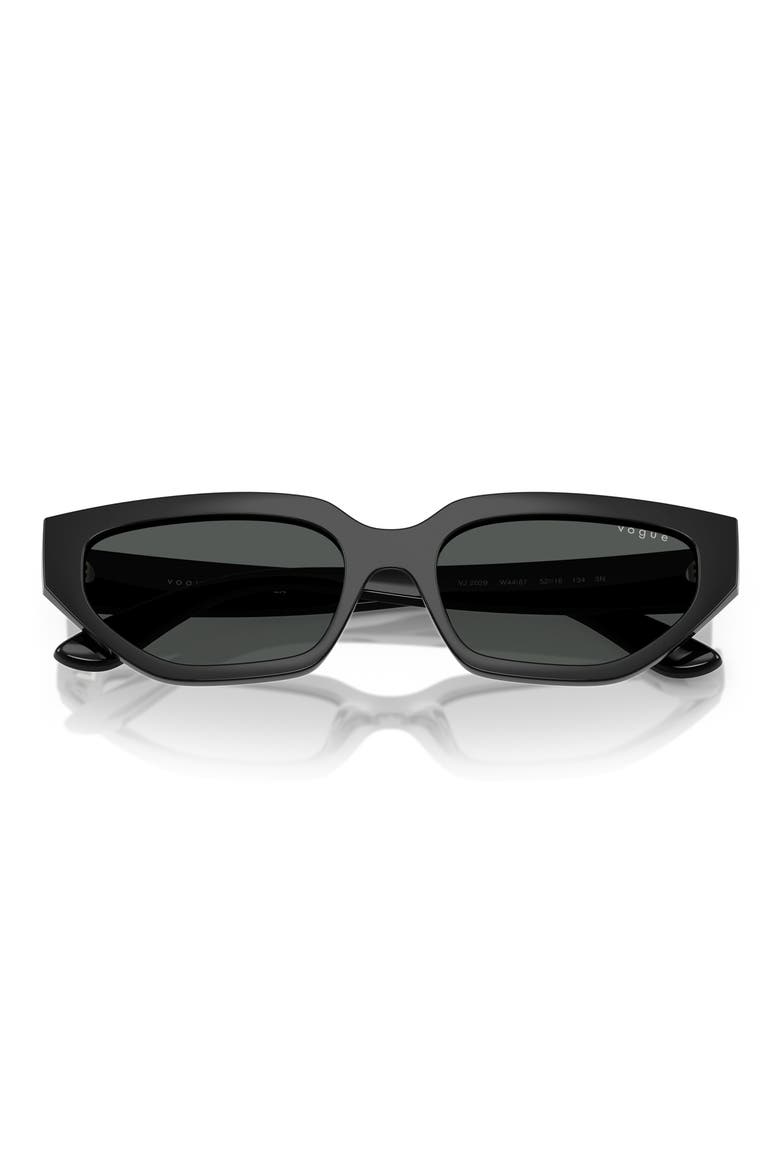 Kids' 52mm Irregular Sunglasses, Alternate, color, BLACK