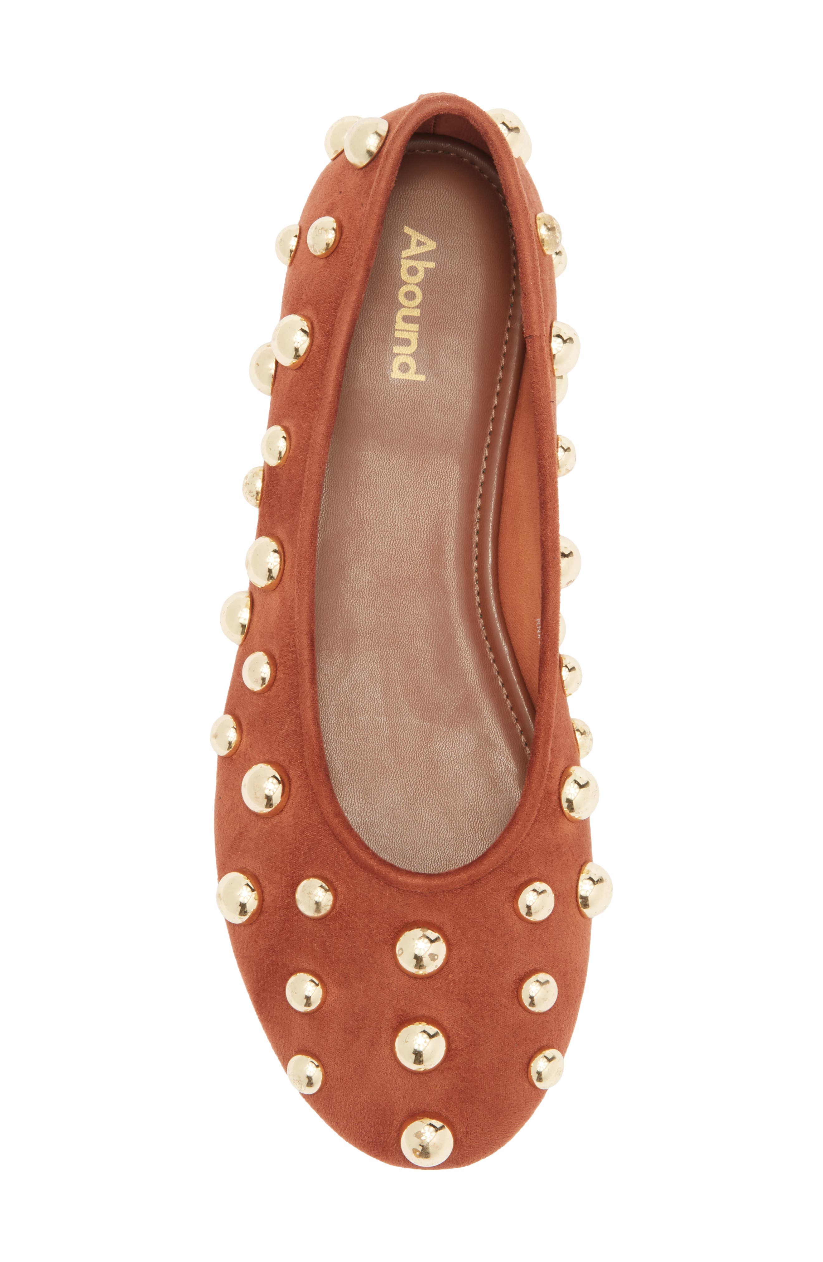 Susie Studded Flat, Alternate, color, TAN NUTMEG