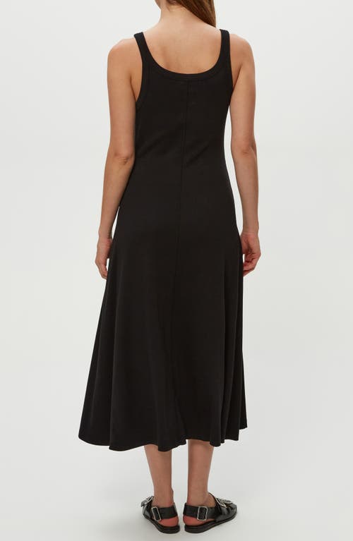 Michael Stars Celine Rib Midi Dress In Black