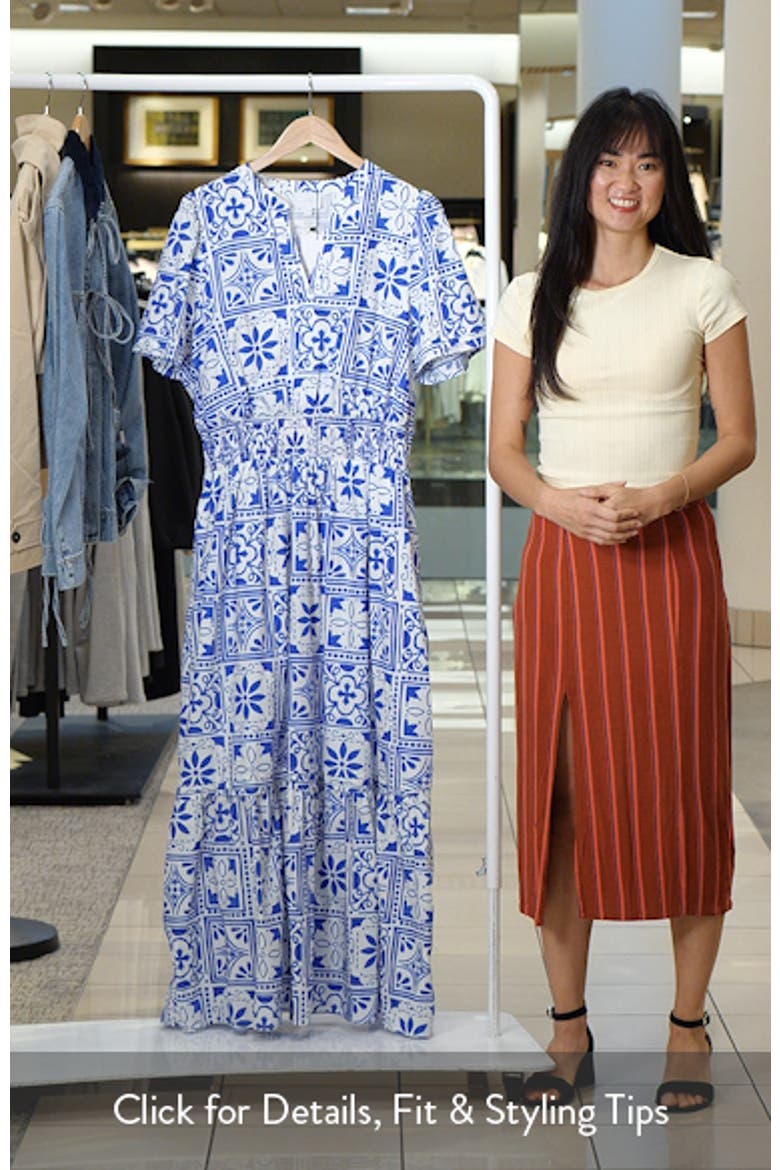 Arbor Belraj Floral Tile Cotton Poplin Maxi Dress video