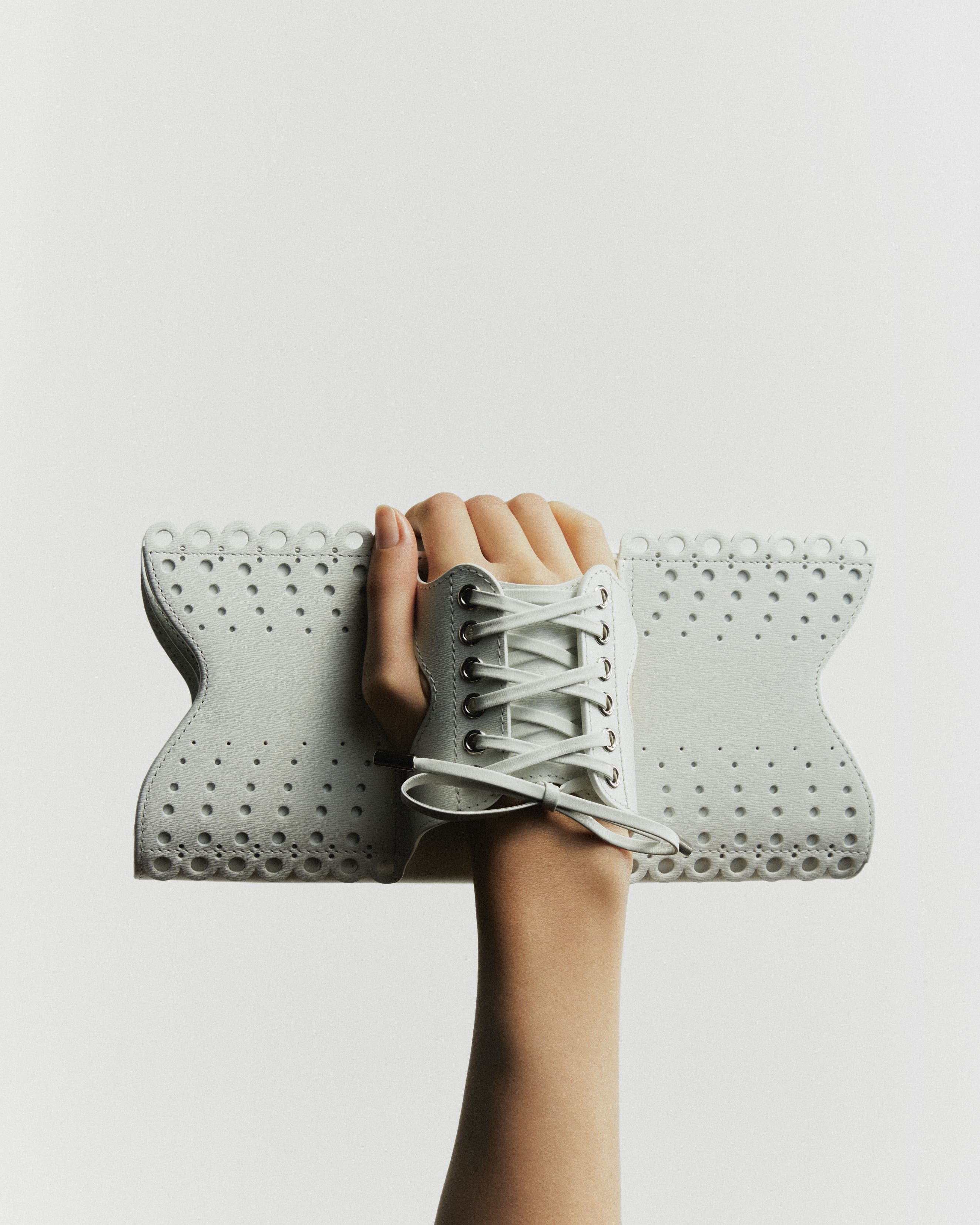 PERRIN PARIS Le Corset Perforé Clutch, Alternate, color, Caramel/Black