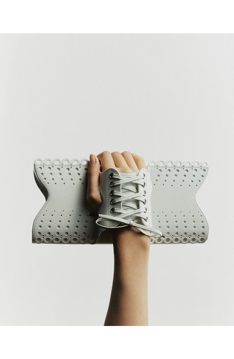 PERRIN PARIS Le Corset Perforé Clutch, Alternate, color, Caramel/Black