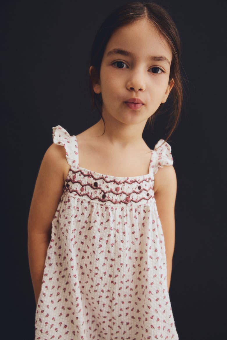 Floral-print Cotton Romper Suit, Alternate, color, White/floral