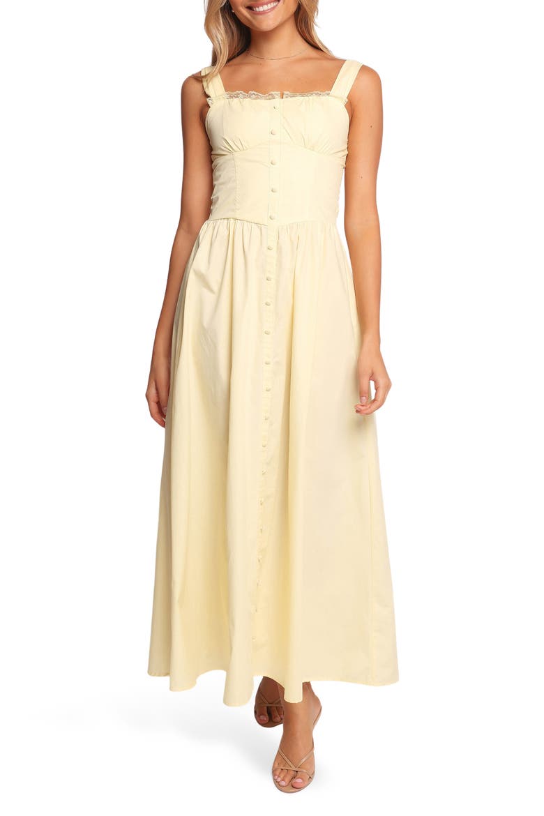 Bellus Lace Trim Sleeveless Maxi Dress, Main, color, YELLOW