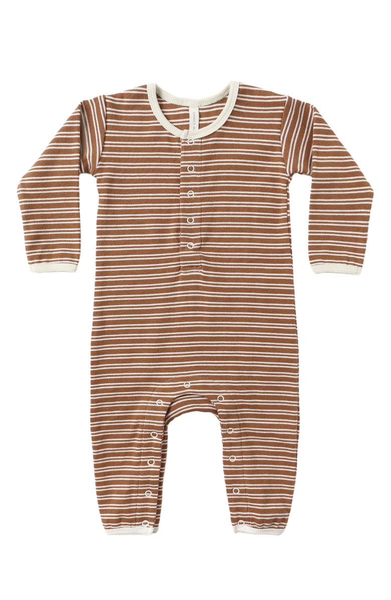 QUINCY MAE Cedar Microstripe Romper, Main, color, Cedar