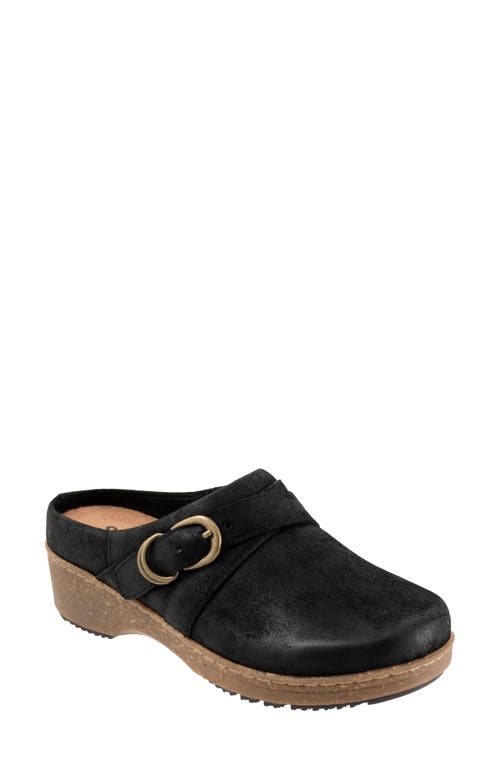 SoftWalk® Asmara Platform Mule in Black Suede 