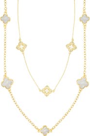 Adornia Set of 2 Assorted Clover Station Necklaces