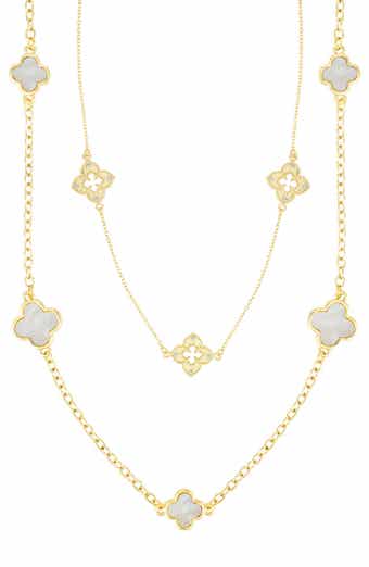 Set of 2 Assorted Clover Station Necklaces