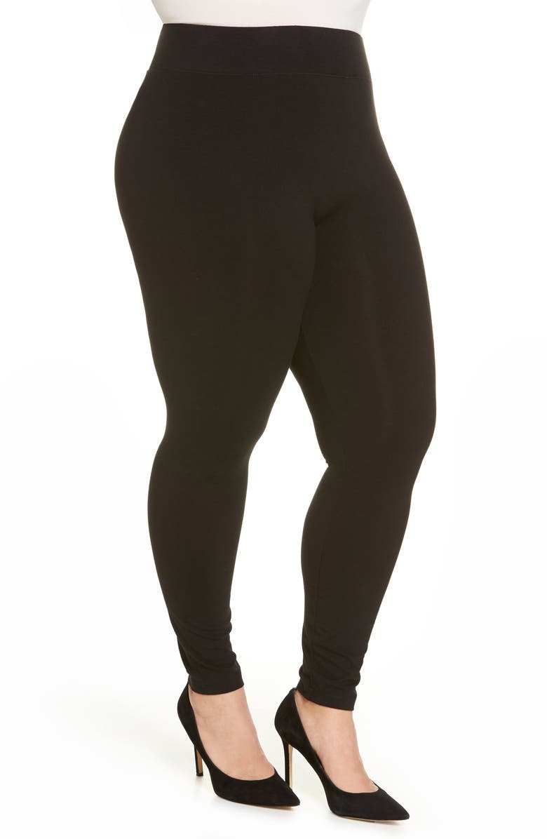 Hue High Rise Leggings, Alternate, color, Black