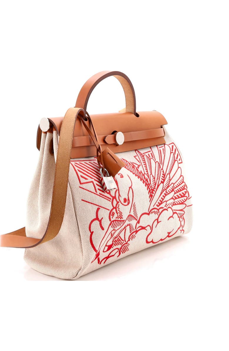 Pre-Owned Hermes Herbag Zip Pegase Pop Toile and Leather 31, Alternate, color, Gold