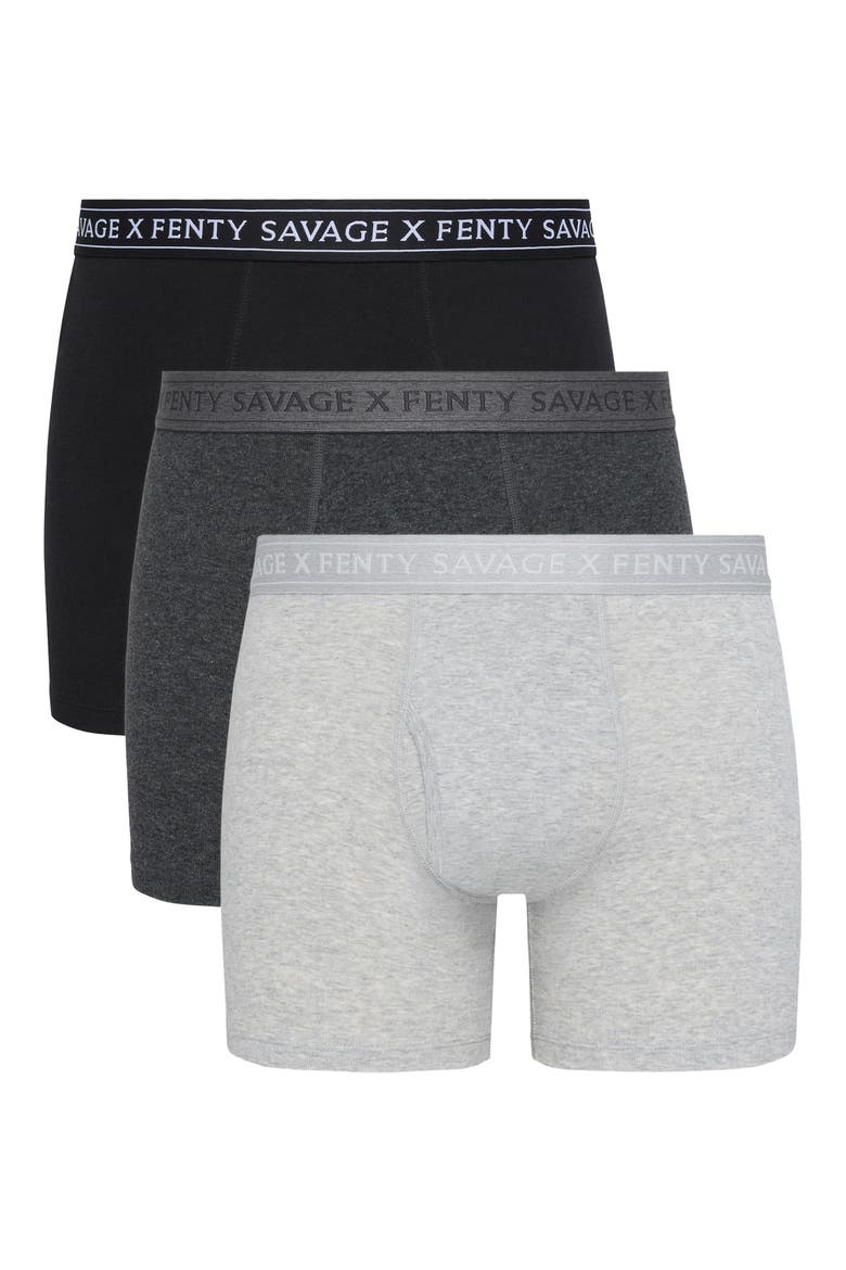 Savage Classics 3-Pack Boxer Briefs, Main, color, CHARCOAL HEATHER/GREY HEATHER