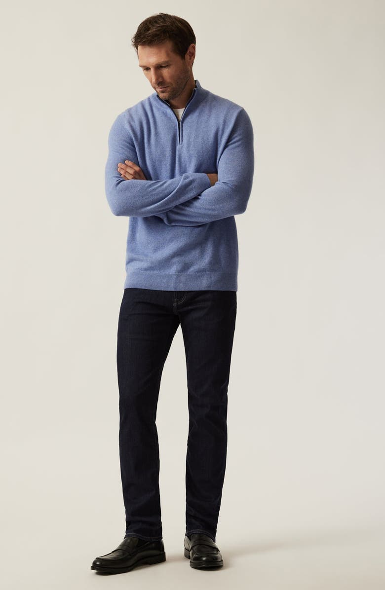 34 Heritage Cashmere, Silk 
Wool Quarter Zip Sweater, Alternate, color, Skipper Blue