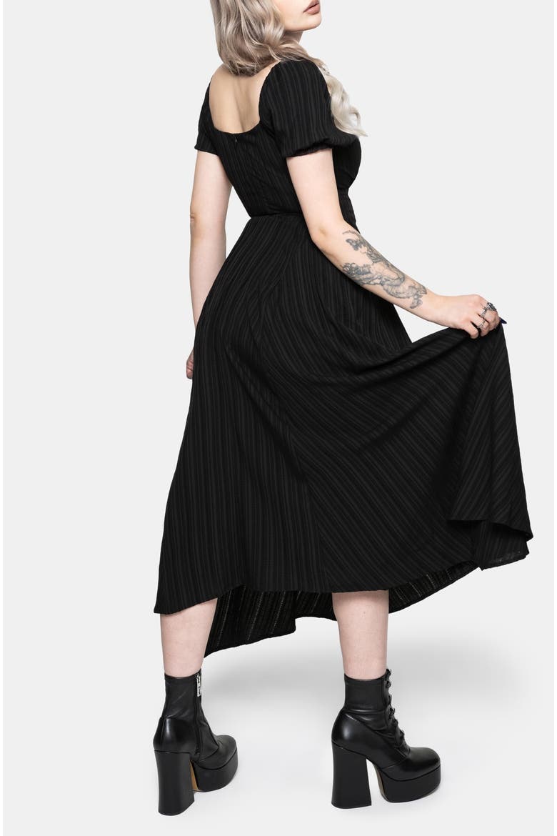 Fenella Keyhole Midi Dress, Alternate, color, Black