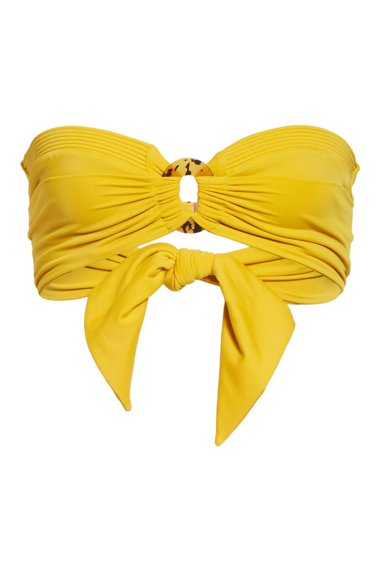 Ring Detail Bandeau Bikini Top, Alternate, color, MARIGOLD