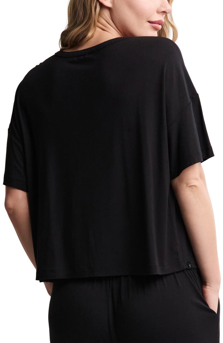 Barefoot Dreams<sup>®</sup> Boxy Jersey T-Shirt, Alternate, color, Black