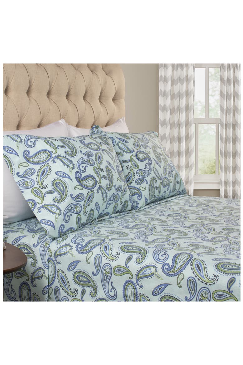Cotton Flannel Sheet Set, Alternate, color, LIGHT BLUE