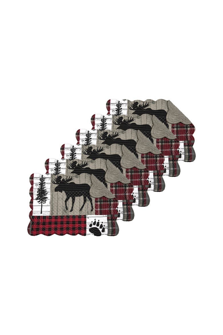 Hayden Placemats Set of 6, 13" x 19", Alternate, color, Grey